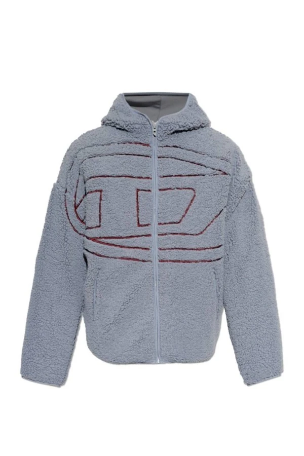 DIESEL Teddy Ζακέτα S-ZAT SWEAT-SHIRT - ΓΚΡΙ
