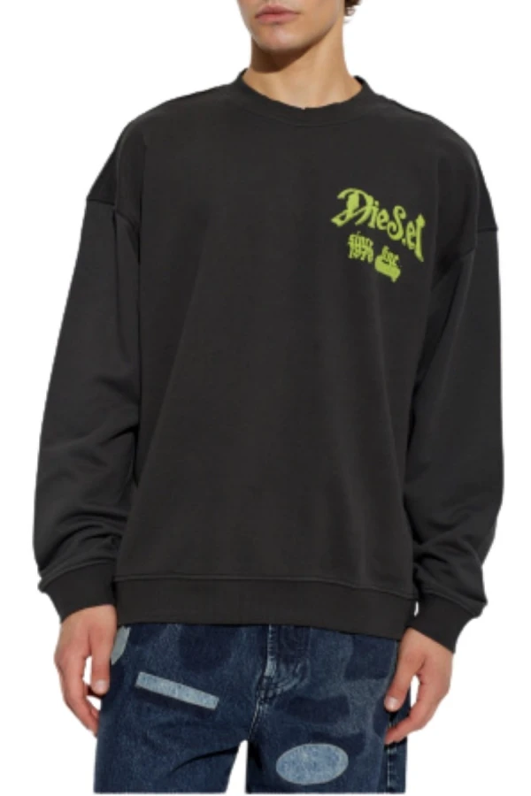 DIESEL Men's S-BOXT-AA2 SWEAT-SHIRT – Black