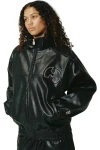 GRIMEY Μπουφάν TICAL X GRIMEY PU LEATHER TRACK JACKET - BLACK