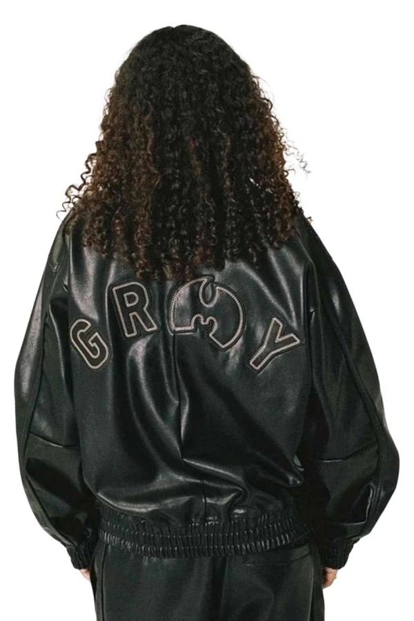 GRIMEY Μπουφάν TICAL X GRIMEY PU LEATHER TRACK JACKET - BLACK