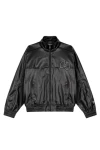 GRIMEY Μπουφάν TICAL X GRIMEY PU LEATHER TRACK JACKET - BLACK