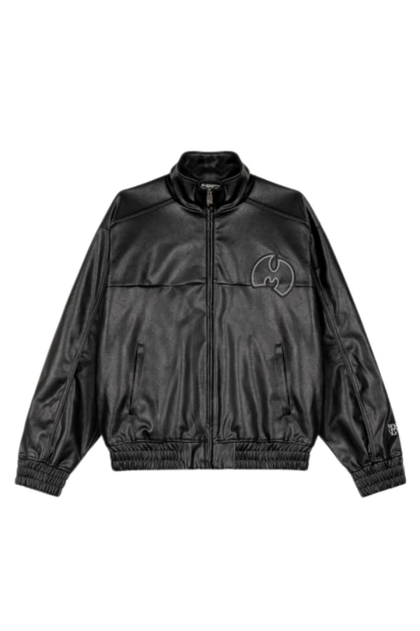 GRIMEY Μπουφάν TICAL X GRIMEY PU LEATHER TRACK JACKET - BLACK