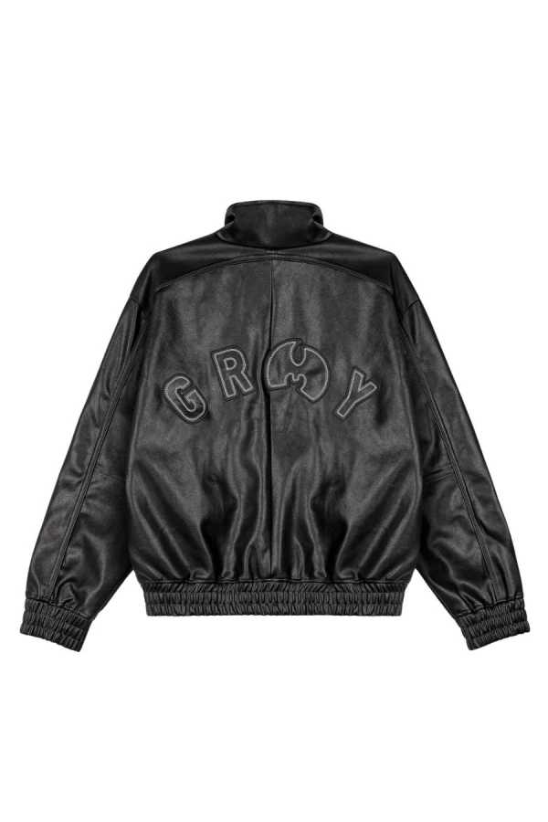 GRIMEY Μπουφάν TICAL X GRIMEY PU LEATHER TRACK JACKET - BLACK