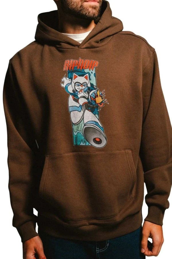 RIPNDIP Φούτερ με Κουκούλα Rokkunerm Hoodie - BROWN