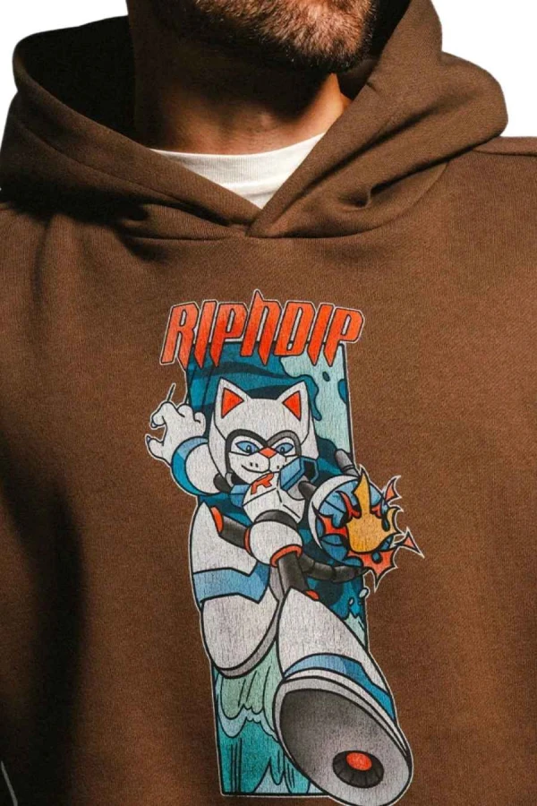 RIPNDIP Φούτερ με Κουκούλα Rokkunerm Hoodie - BROWN
