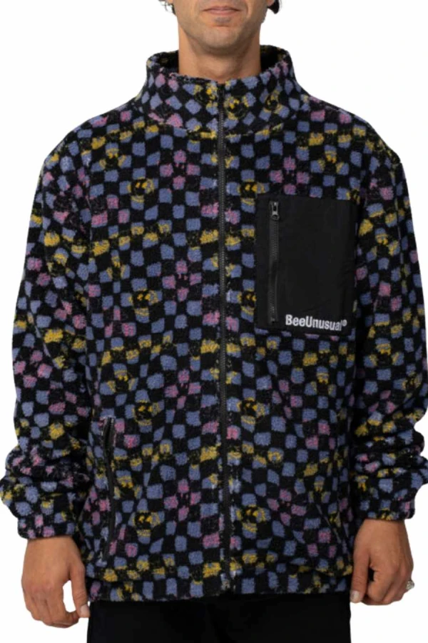 BEE UNUSUAL Μπουφάν Checkered Sherpa Fleece Full Zip Jacket - MULTI