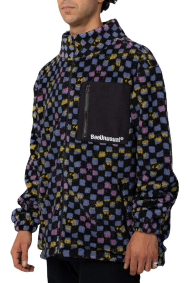 BEE UNUSUAL Μπουφάν Checkered Sherpa Fleece Full Zip Jacket - MULTI