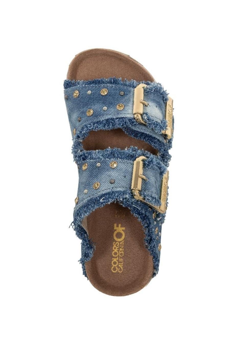 COLORS OF CALIFORNIA Σανδάλια - Πέδιλα DENIM SANDAL WITH STUDS - Denim-HC.2409N