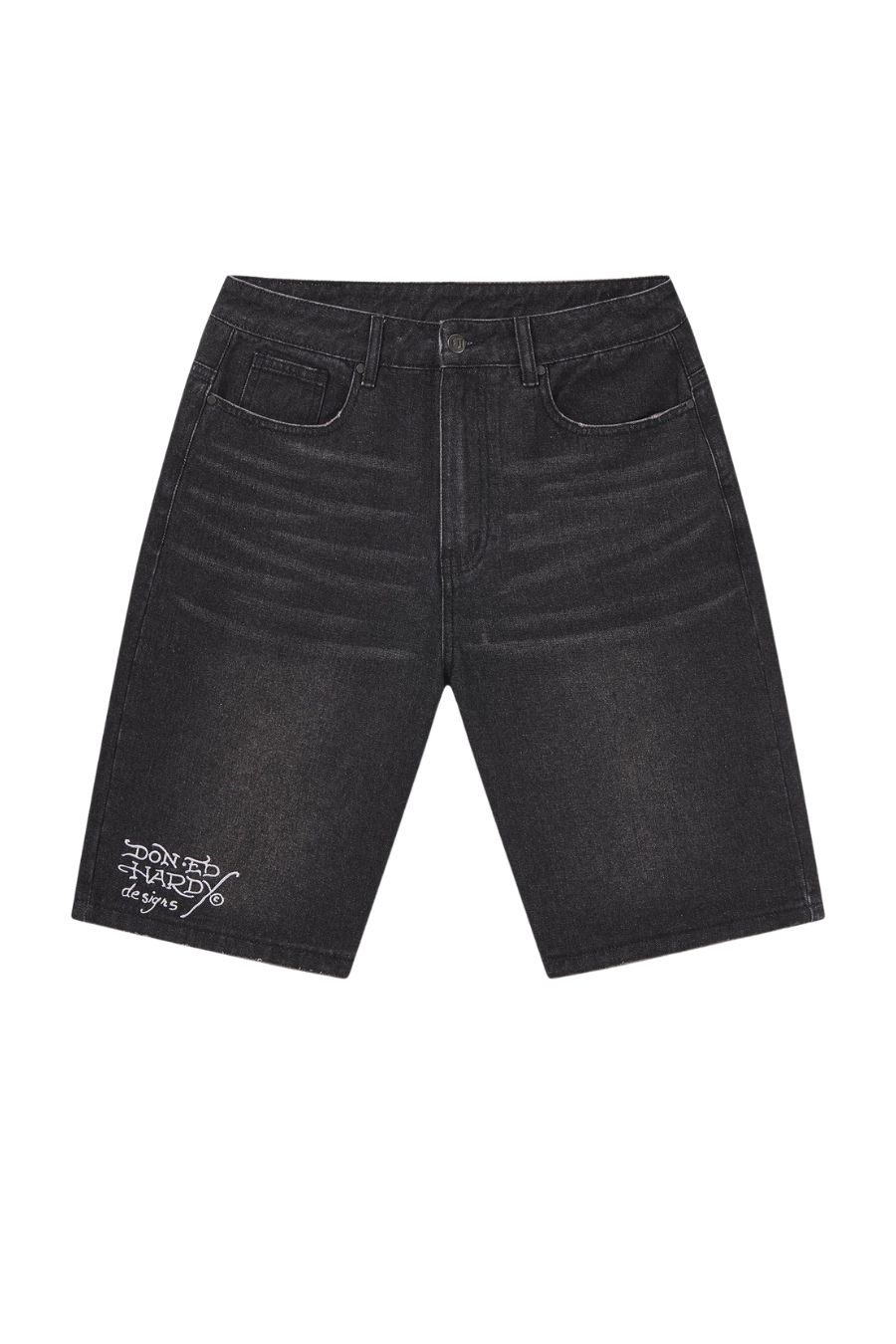 ED HARDY Shorts - Βερμούδες SIGNATURE SKULL ROSE JORT - BLACK-ED5884-BLACK