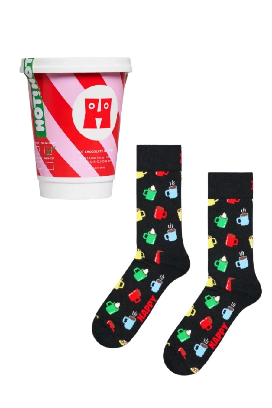 HAPPY SOCKS Hot Chocolate Gift Set Κάλτσες - Μαύρο-P006099-BLACK