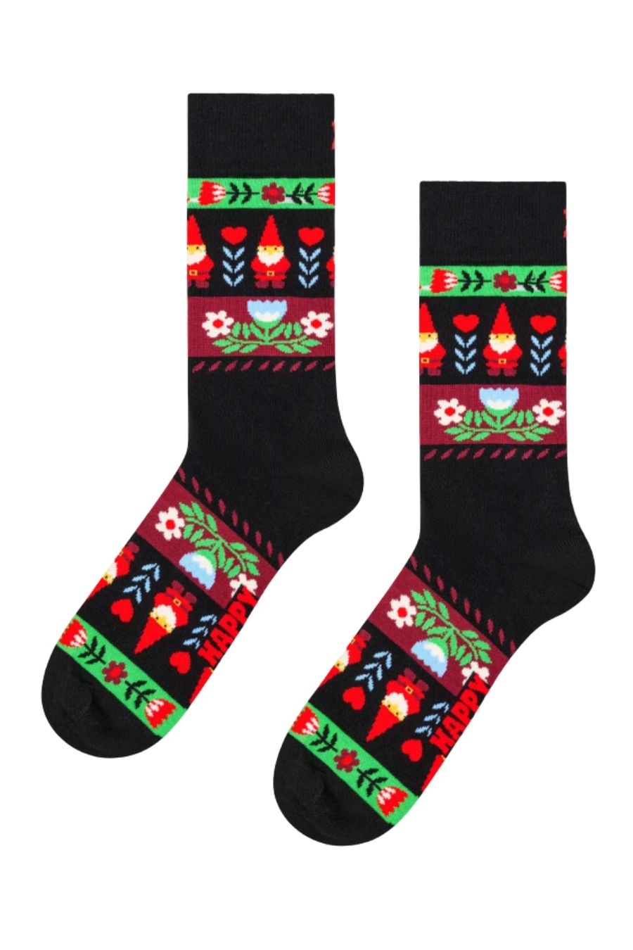 HAPPY SOCKS Folklore Christmas Stripe Κάλτσες - Μαύρο-P006141-BLACK